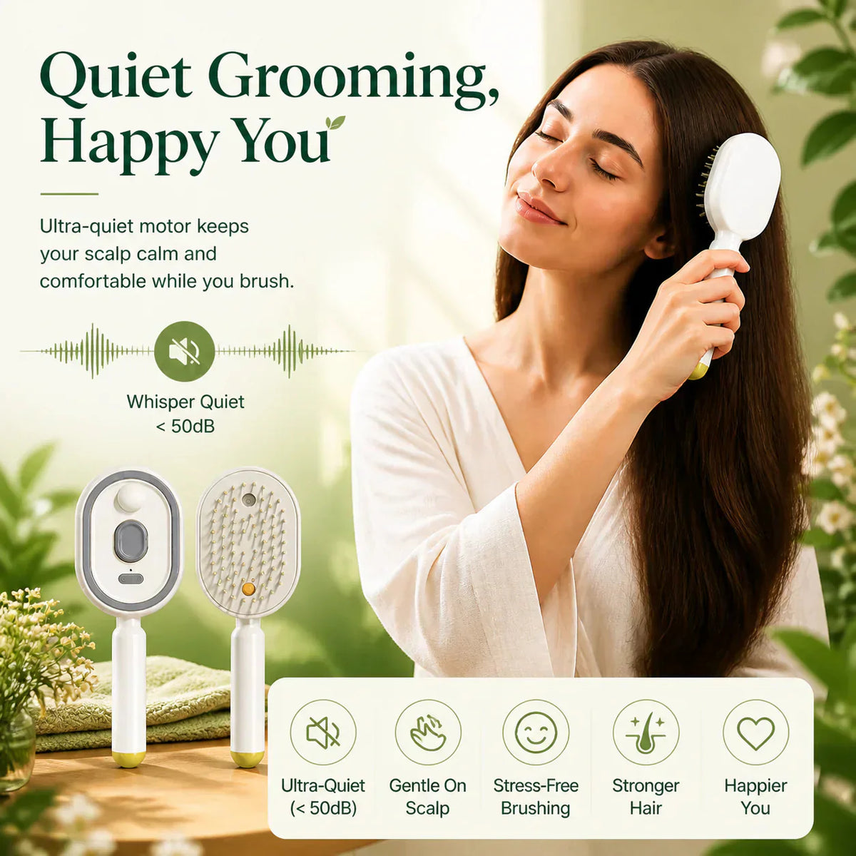 KeshGlow™ 4-in-1 Hair Straightening Massage Keratin Brush