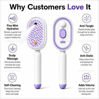 KeshGlow™ 4-in-1 Hair Straightening Massage Keratin Brush