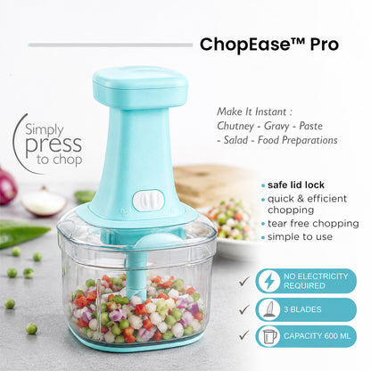 ChopEase™ Pro – Hand Press Vegetable & Fruit Chopper for Fast, Effortless Meal Prep