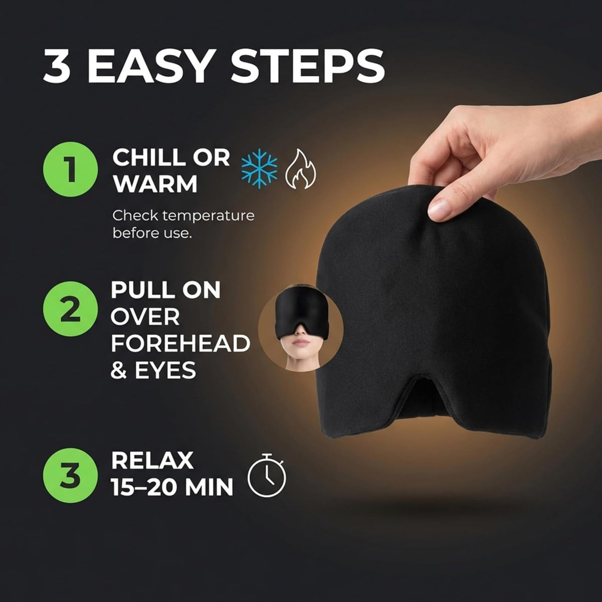 CalmCap™ Relief – Cooling Therapy Cap for Headache, Migraine & Stress Relief