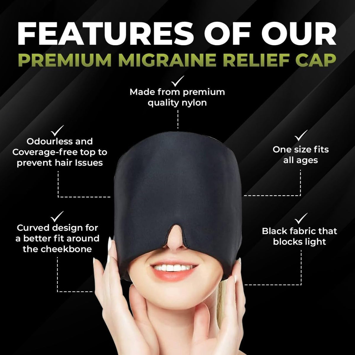 CalmCap™ Relief – Cooling Therapy Cap for Headache, Migraine & Stress Relief