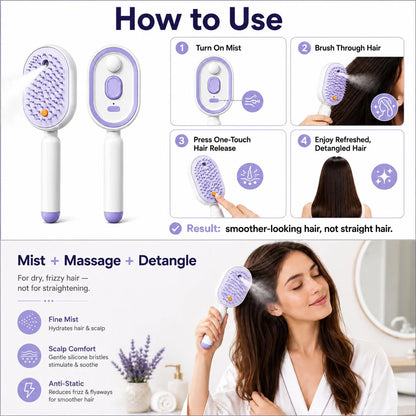 KeshGlow™ 4-in-1 Hair Straightening Massage Keratin Brush